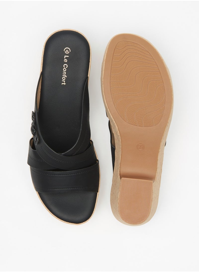 Le Confort - Le Confort Cross Strap Slip-On Sandals With Platform Heels - Image 1