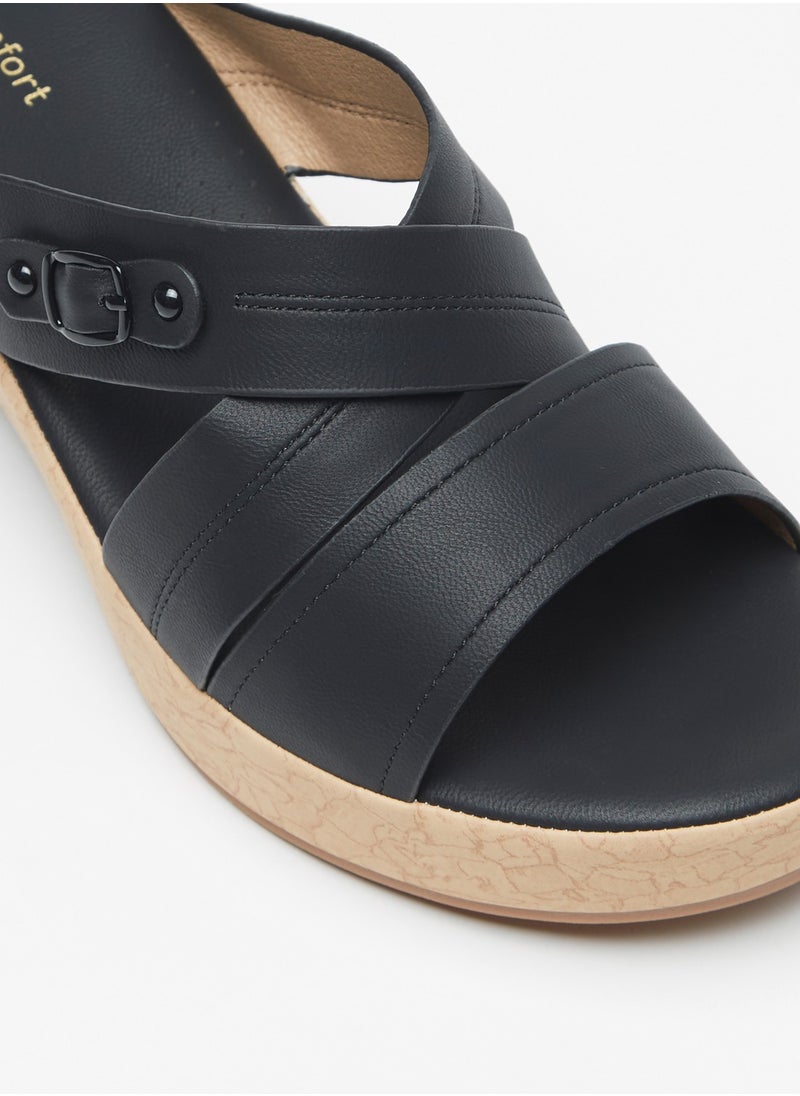Le Confort - Le Confort Cross Strap Slip-On Sandals With Platform Heels - Image 1
