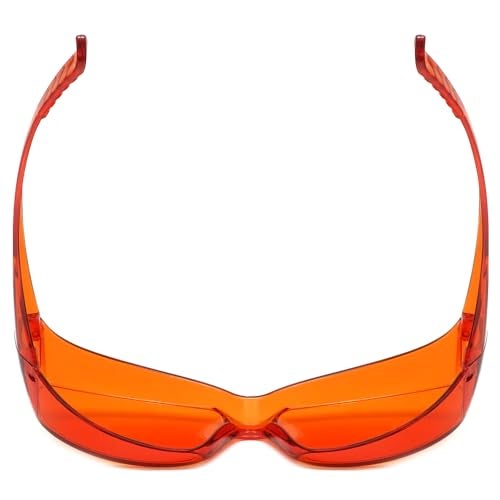 Calabria 1003-3000-6000 3 Pack Orange Fitover Dental Safety Glasses Protection for Teeth Whitening LED Light Eye Shield Red Light Goggles Blue Light Blocking Glasses Fit Over Prescription Glasses - Image 3