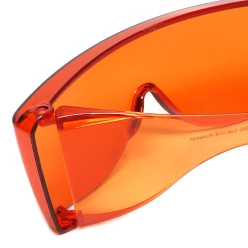 Calabria 1003-3000-6000 3 Pack Orange Fitover Dental Safety Glasses Protection for Teeth Whitening LED Light Eye Shield Red Light Goggles Blue Light Blocking Glasses Fit Over Prescription Glasses - Image 2