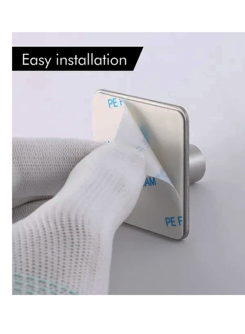 UrbanEssentia Wall Hooks, Towel Holder and Robe Hanger for Bathroom, Heavy Duty Hook, Self-Adhesive SUS304 Stainless Steel, Bedroom Hooks for Hanging Hat/Clothes/Coat, Kitchen Organizer Hooks. (Pack of 2)  - Image 4
