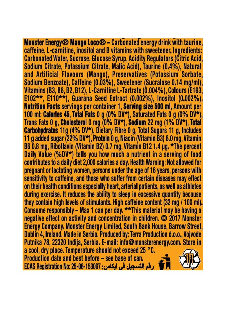 Monster Mango Loco Energy Drink - Image 5