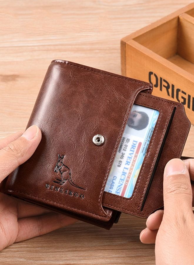 BINLIROO Men's Multi Card Slot Anti-Theft Brush Wallet - Image 2