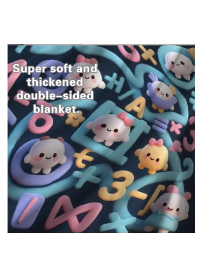 general Children's or student cartoon flannel thin blanket (warm and comfortable, suitable for sleep, games) 100cm*150cm - 438 - Image 1