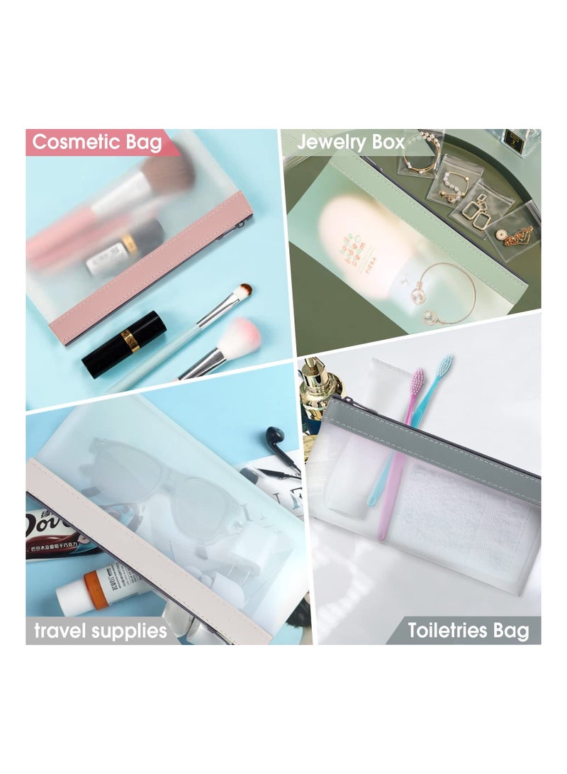 SYOSI 4 Pcs Pencil Case, Makeup Bag for Girls Women Pencil Storage Pouch, Clear Pencil Pouches, Zipper Pen Case Bag, Office College School Gift for adults Teen Girl Boy - Image 4