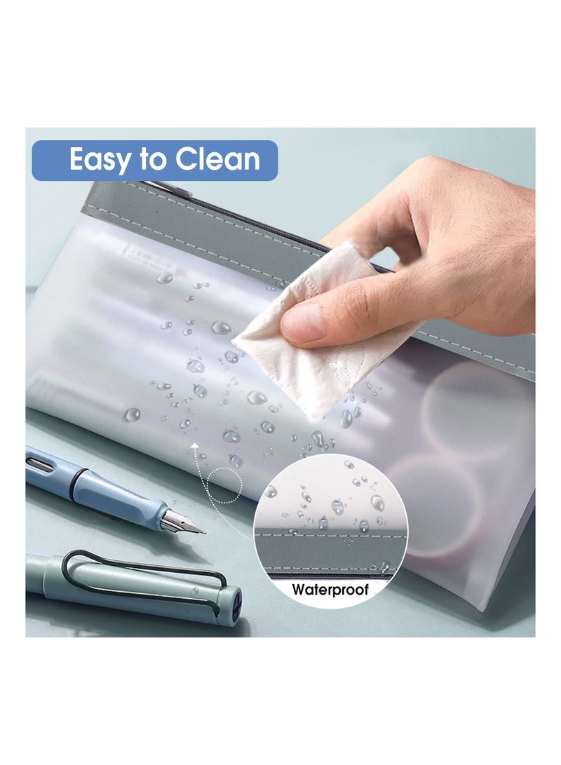 SYOSI 4 Pcs Pencil Case, Makeup Bag for Girls Women Pencil Storage Pouch, Clear Pencil Pouches, Zipper Pen Case Bag, Office College School Gift for adults Teen Girl Boy - Image 5