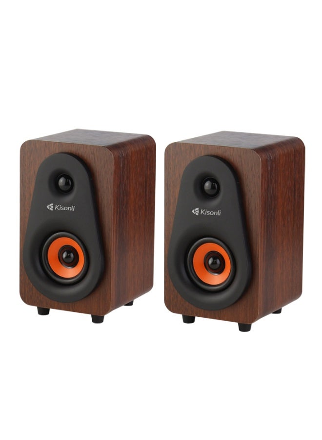 Kisonli T-009 New Design Usb Wooden Pc Speaker - Image 1