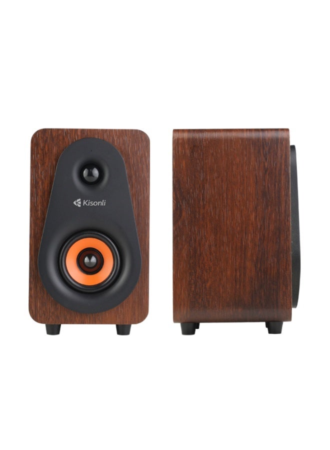 Kisonli T-009 New Design Usb Wooden Pc Speaker - Image 4