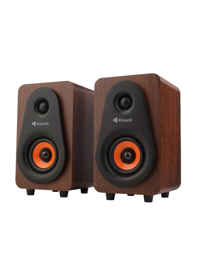 Kisonli T-009 New Design Usb Wooden Pc Speaker - Image 2