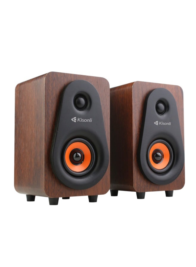 Kisonli T-009 New Design Usb Wooden Pc Speaker - Image 5