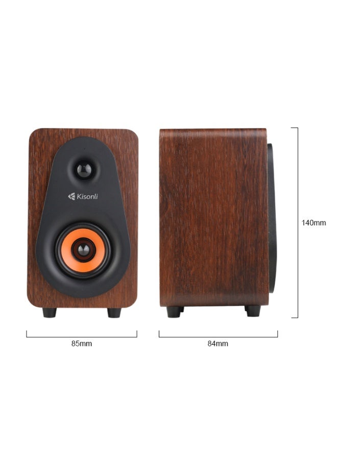 Kisonli T-009 New Design Usb Wooden Pc Speaker - Image 3