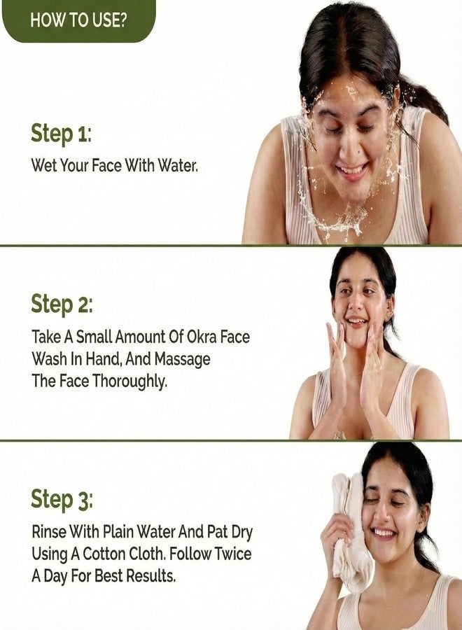 Alara Okra (Ladyfinger) Gel Face Wash, Natural Radiance Routine Care Face Wash For Soothes, Refreshing & Glowing Skin | Gentle Daily Cleanser Perfect For Men & Women, Suitable on All Types of Dry & Oily Skin ladyfinger facewash for men and women 100ml - Image 5