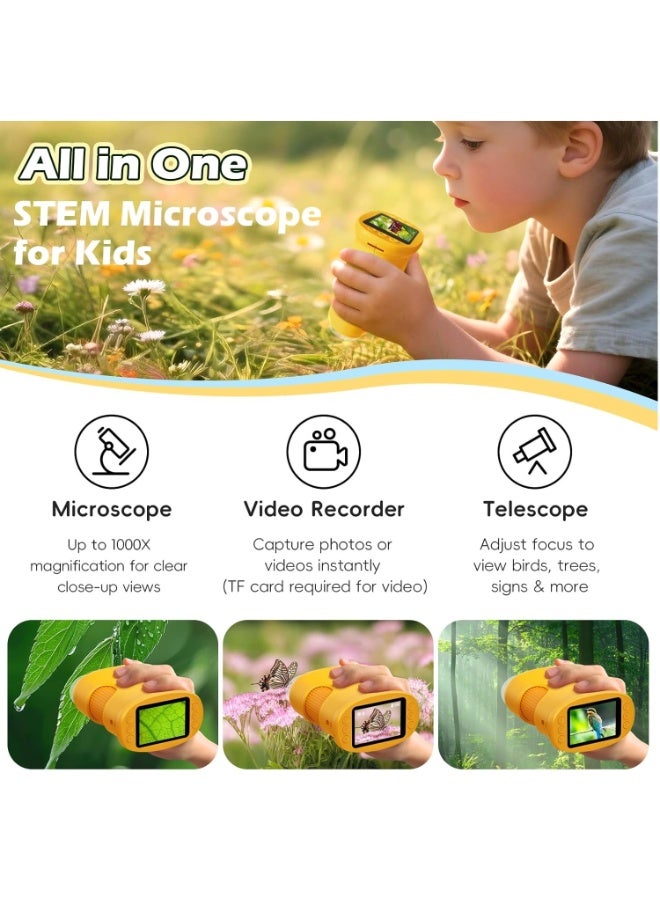 1000X Handheld Digital Microscope for Kids, Pocket Microscope with 2.0" IPS Screen – STEM Toys Birthday Gifts for Girls Boys, Portable Science Kits for Ages 3-12 - Image 2