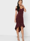 John Zack High Low Bodycon Dress