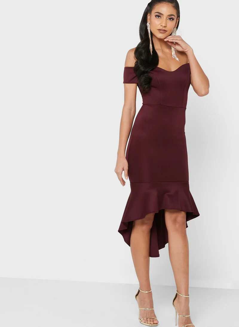 John Zack High Low Bodycon Dress
