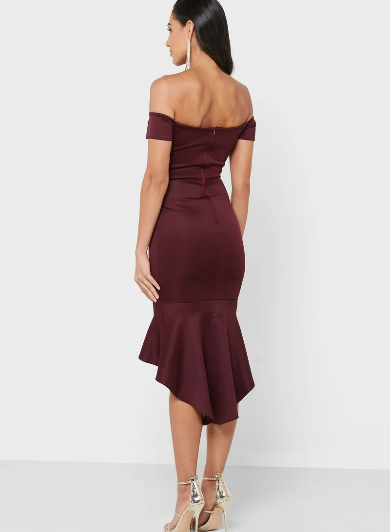 John Zack High Low Bodycon Dress