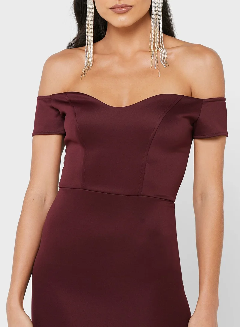 John Zack High Low Bodycon Dress