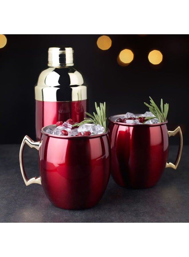 Twine Red Mule Mug & Cocktail Shaker Gift Barware Sets, 16 oz - Image 5
