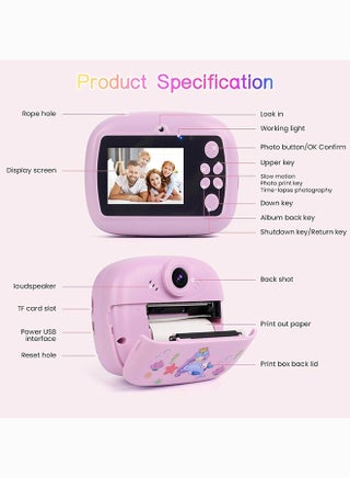 Toyland Snap & Print Kids Camera - Instant Print Thermal Camera for Children with 2 Extra Rolls - Black & White Inkless Digital Photo Printer Toy - Assorted Colours - view 4