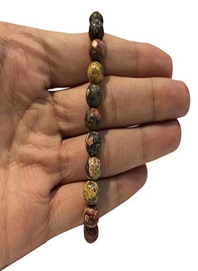ZUNBELLA Natural Leopard Skin Jasper Bracelet 8 mm Crystal Stone Bracelet Round Shape for Healing and Crystal Healing Stones - Image 3