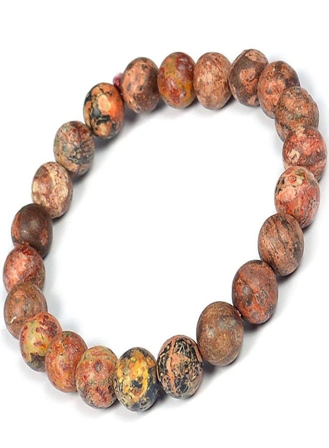 ZUNBELLA Natural Leopard Skin Jasper Bracelet 8 mm Crystal Stone Bracelet Round Shape for Healing and Crystal Healing Stones - Image 2
