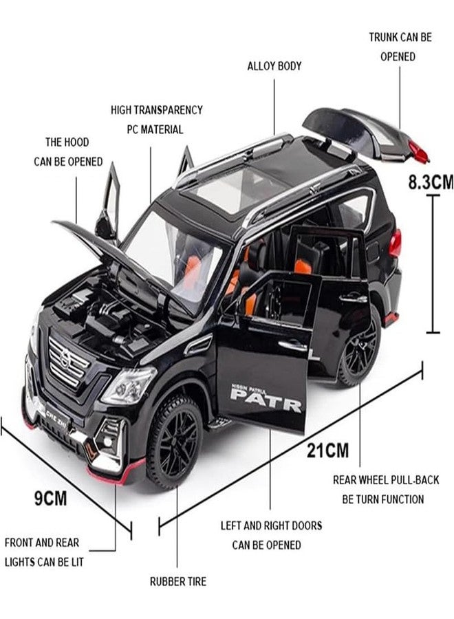 AHBHT Kids Model 1:24 N Petrol Die Cast Metal Car Pull Back Action Opening Doors with Realistic Engine Sound Lights Toy Car Gift for Boys - Multi - Image 2