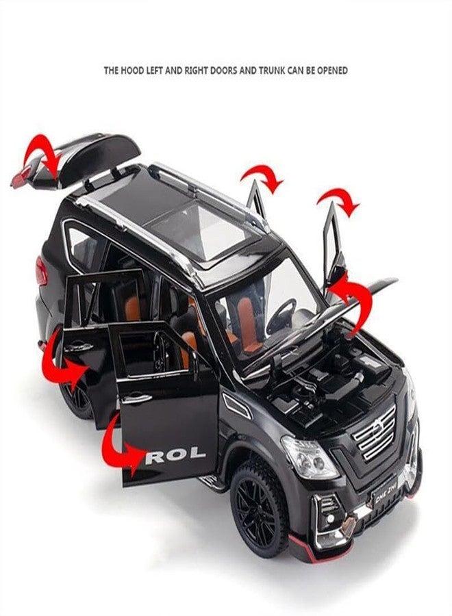 AHBHT Kids Model 1:24 N Petrol Die Cast Metal Car Pull Back Action Opening Doors with Realistic Engine Sound Lights Toy Car Gift for Boys - Multi - Image 5