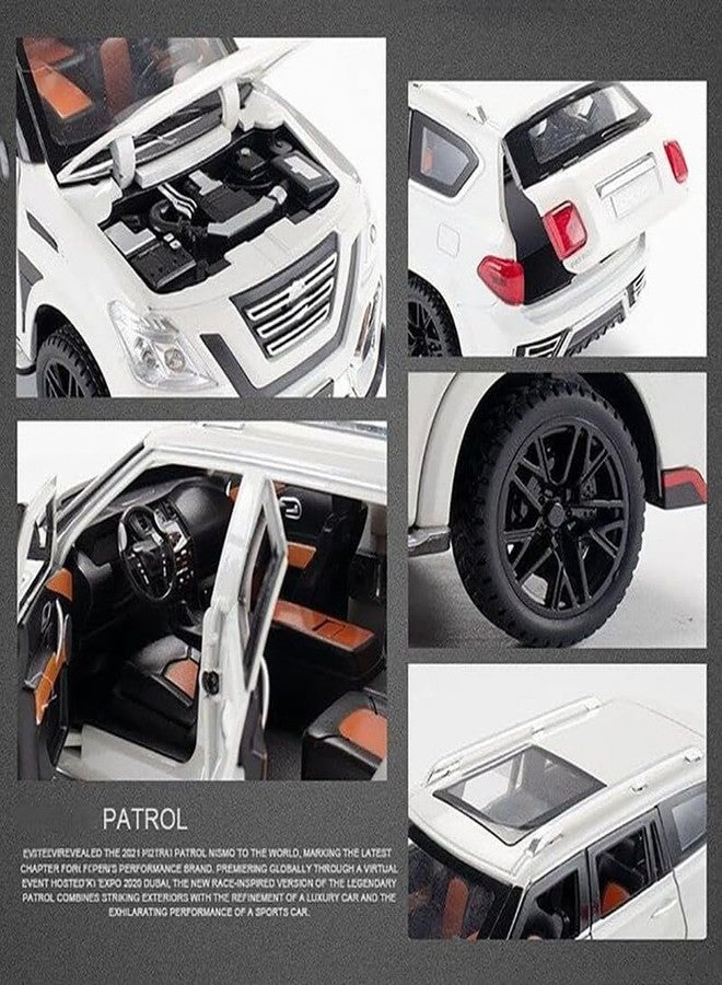 AHBHT Kids Model 1:24 N Petrol Die Cast Metal Car Pull Back Action Opening Doors with Realistic Engine Sound Lights Toy Car Gift for Boys - Multi - Image 3
