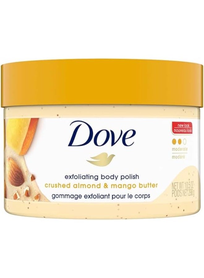 Exfoliating Body Polish Scrub for Silky Skin Crushed Almond & Mango Butter Body Scrub Exfoliates & Gives Lasting Nourishment 298g