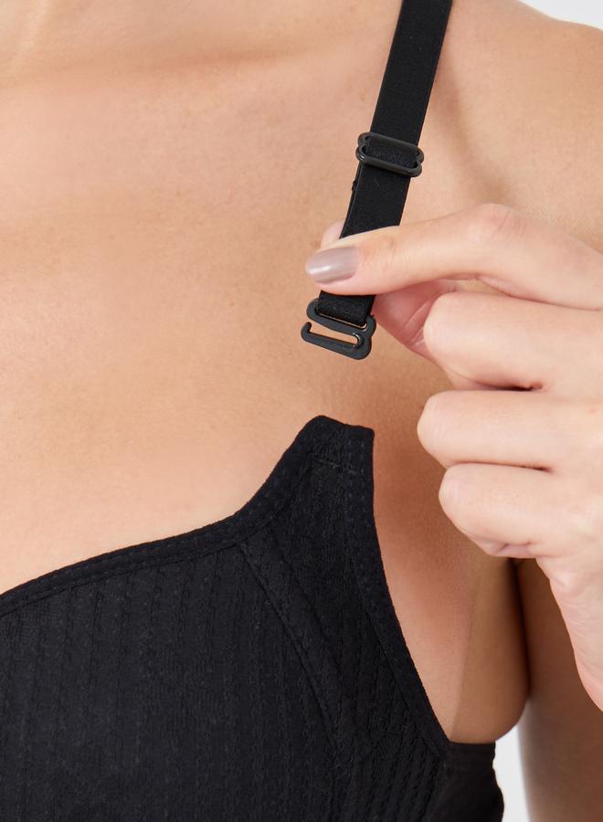 Styli Pack of 3 - Floral Jacquard Rib Padded Non-Wired T-Shirt Bra - Image 4