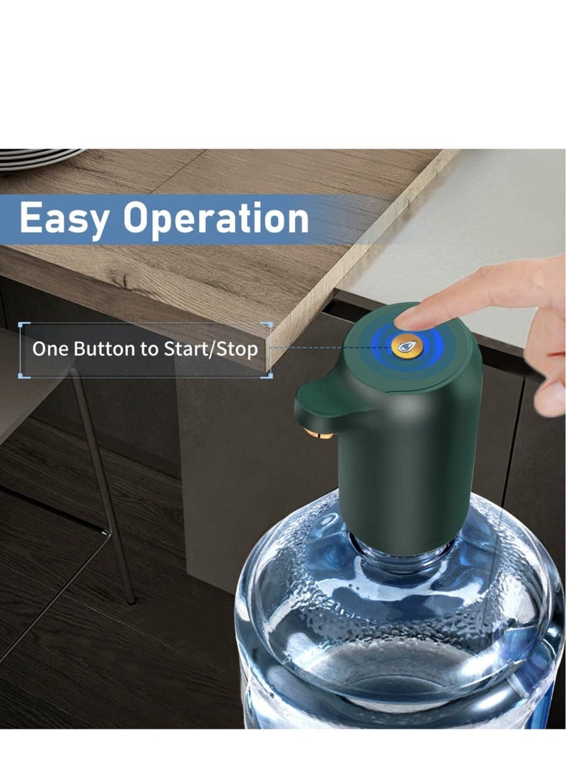 Generic - Water Dispenser Water Bottle Pump One Button Operation Water Pump for 5 Gallon Bottle Portable USB Charging Electric Bottle Pump for Office Home Camping Kitchen - Image 1