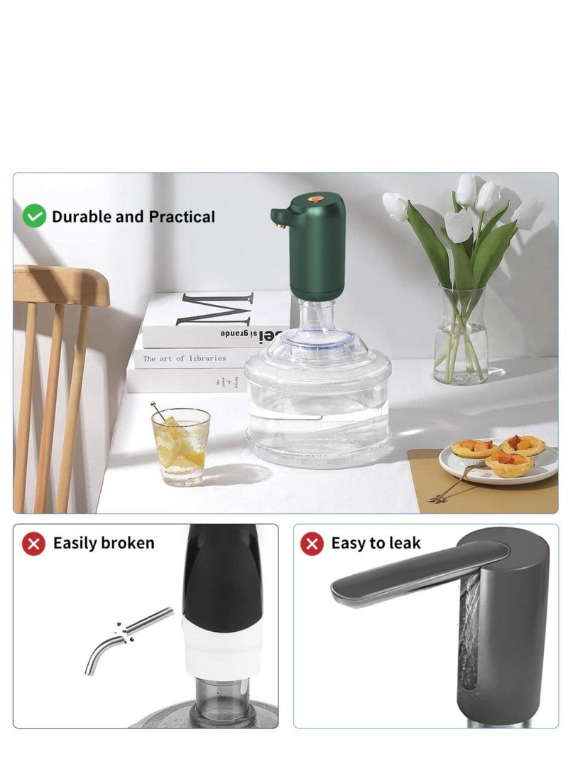 Generic - Water Dispenser Water Bottle Pump One Button Operation Water Pump for 5 Gallon Bottle Portable USB Charging Electric Bottle Pump for Office Home Camping Kitchen - Image 1