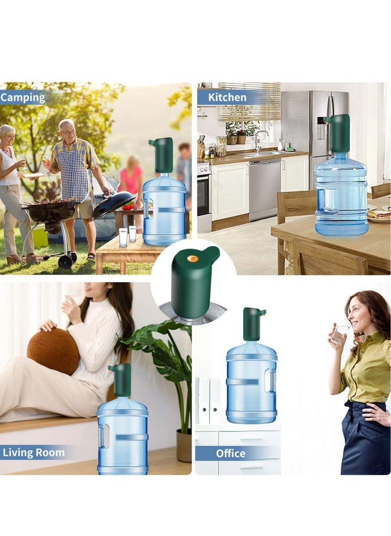 Generic - Water Dispenser Water Bottle Pump One Button Operation Water Pump for 5 Gallon Bottle Portable USB Charging Electric Bottle Pump for Office Home Camping Kitchen - Image 1