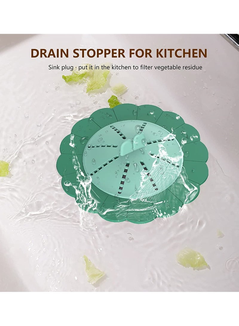 SYOSI Drain Hair Catcher, Tub Shower Drain Strainer Silicone Drain Protector, Durable Anti-Clog Shower Drain Cover for Bathroom, Tub, Kitchen  - Image 3