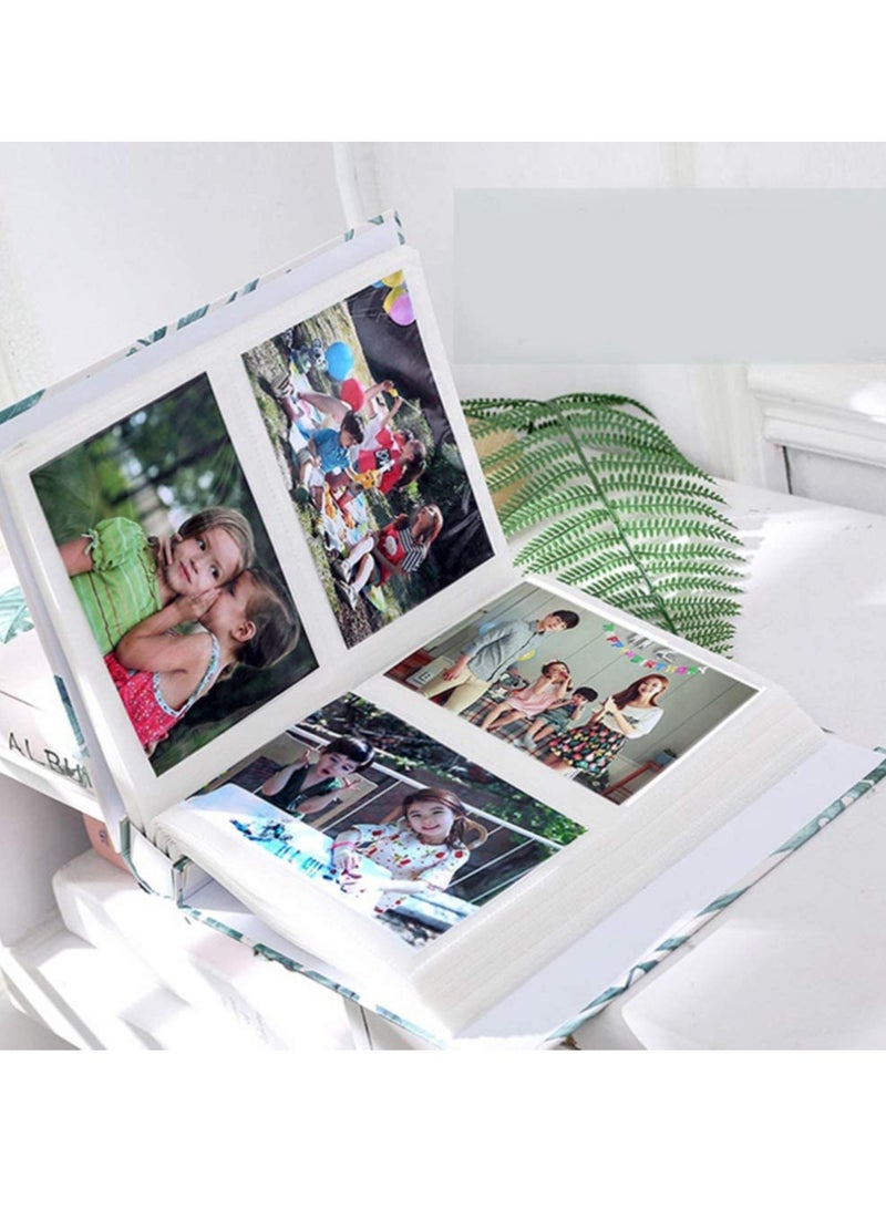 SOLARAE 6 Inches Photo Album Green Leaves Wedding Family Albums Diy Holds 200 Horizontal - Image 4