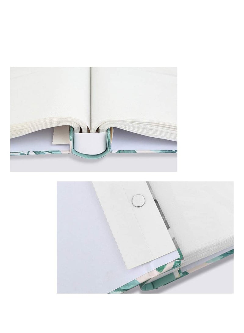 SOLARAE 6 Inches Photo Album Green Leaves Wedding Family Albums Diy Holds 200 Horizontal - Image 5