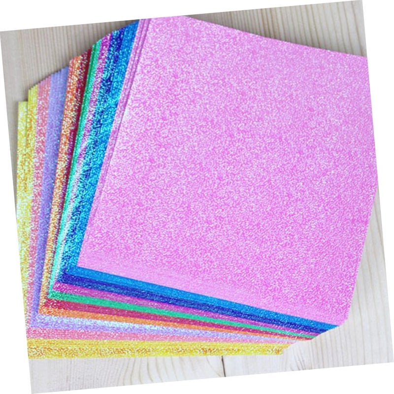 Veemoon 50pcs Pearl Colored Folding Paper for DIY Crafts Shining Origami Paper with Random Glitter Colors Double-sided Handmade for Card Making and Scrapbooking Random Color - Image 2