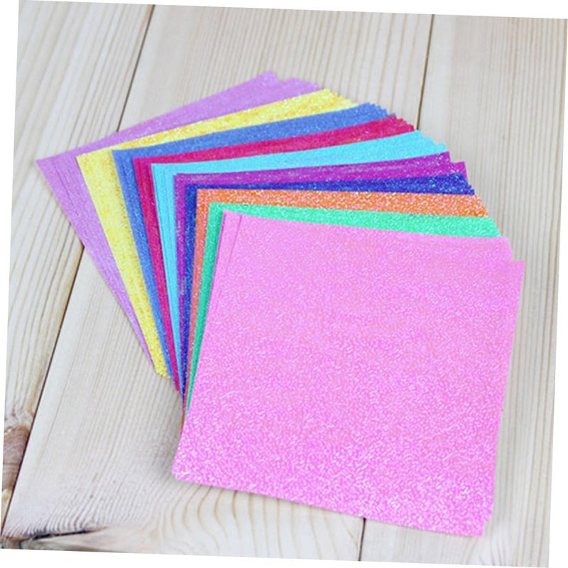 Veemoon 50pcs Pearl Colored Folding Paper for DIY Crafts Shining Origami Paper with Random Glitter Colors Double-sided Handmade for Card Making and Scrapbooking Random Color - Image 3