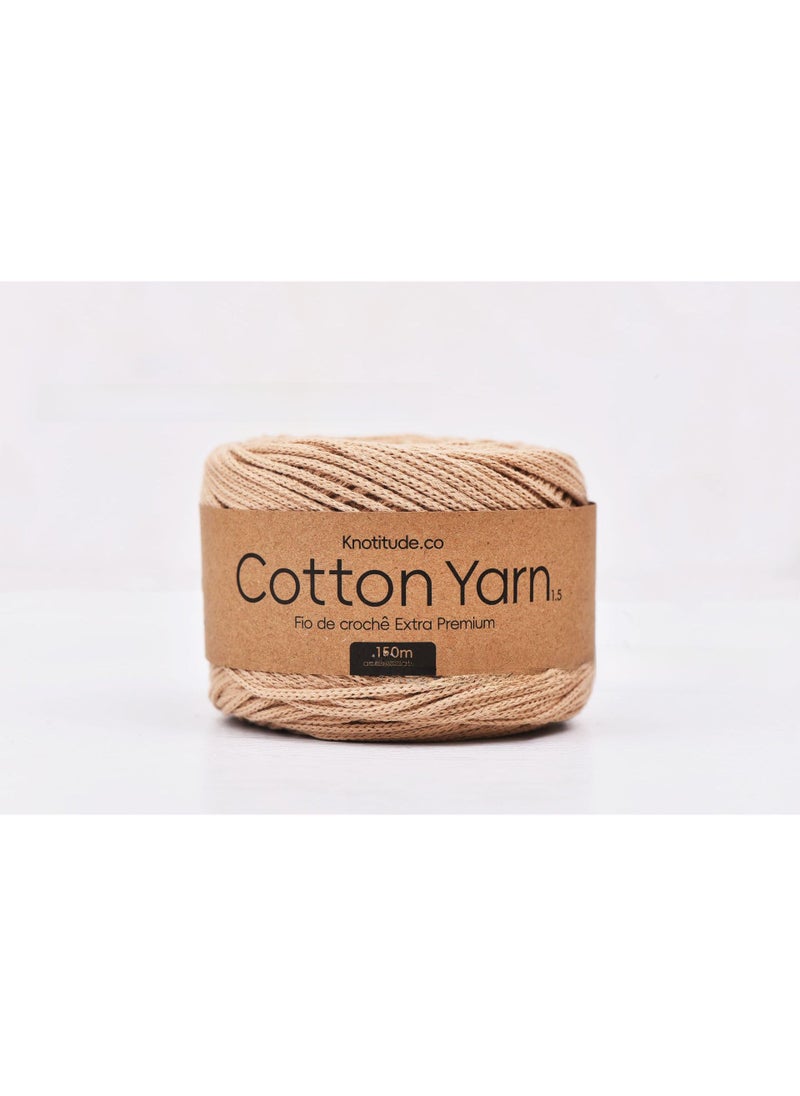 New 1.5mm Pure Cotton Yarn 150m for Knitting 13. Latte Coffee