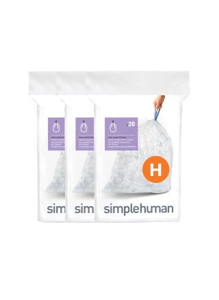 simplehuman CW0286 code H Custom Fit Bin Liner Bulk Pack Clear Plastic 3 Pack of 20 Total 60 Liners - pzsku/Z4A3C233C210A55E94EFEZ/45/1749490879/c6196934-5457-4f59-963f-15d8d04cbd51