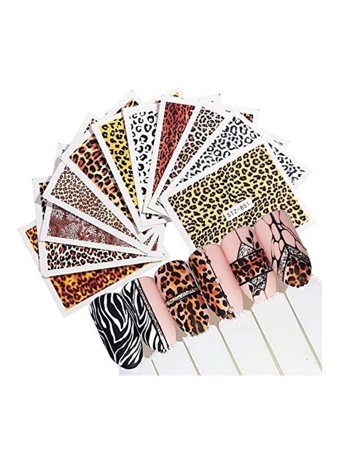 NIBEMINENT 19-Piece Nail Art Water Transfer Stickers Multicolour - Image 3