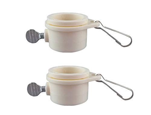 Hayodo Tangle Free Flag Pole Mounting Ring Clip - Rotating Flapole Mounting Rings with Metal Clips 360 Degree Free Rotating Adjustable Fasteners 1 Pair (White 1 Inch) - Image 1