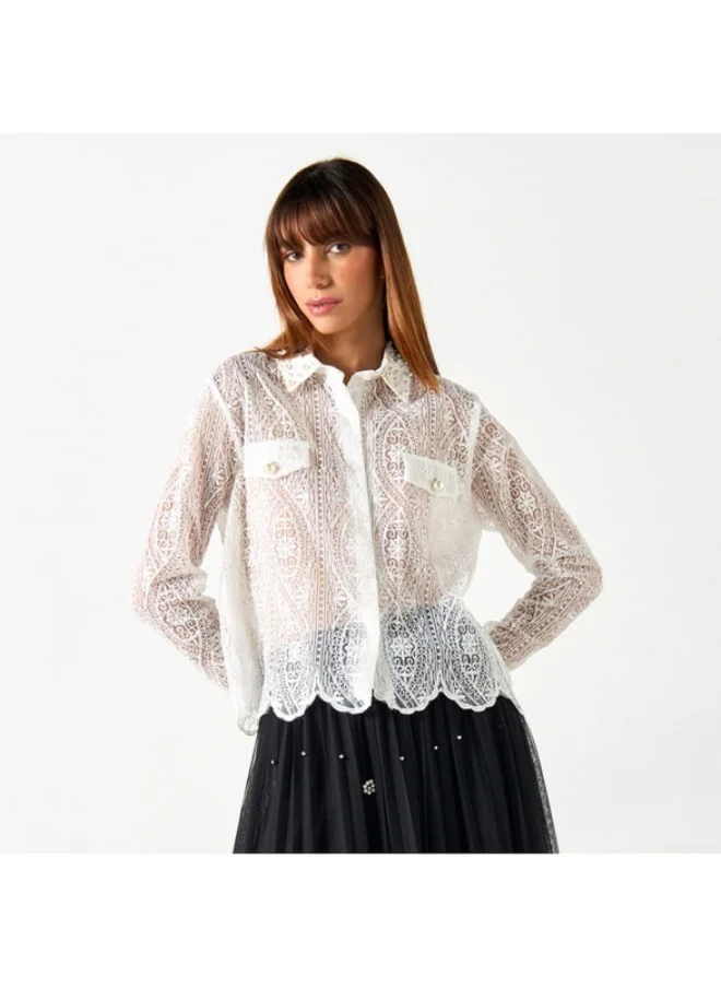 2Xtremz 2Xtremz Embellished Shirt with Long Sleeves