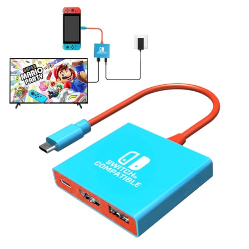 pdobq Switch Dock Switch Docking Station for Nintendo, Portable Switch TV Adapter Support 4K/60HZ Switch TV Dock Mode Compatible Steam Deck/Switch OLED, Switch Travel Dock with HDMI2.0 USB3.0 Port - Image 1