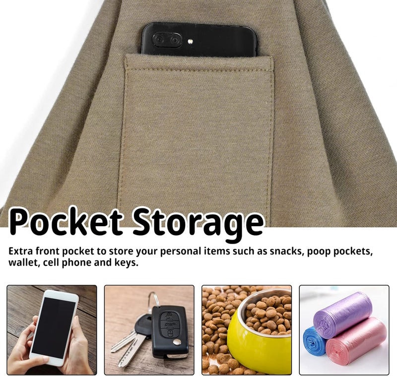 CUBY Dog and Cat Sling Carrier - Hands Free Reversible Pet Papoose Bag - Soft Pouch and Tote Design - Suitable for Puppy, Small Dogs Cats Outdoor Travel(Khaki, Unadjustable Strap) - Image 3