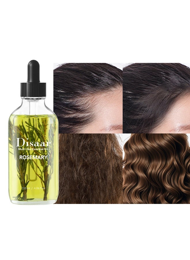 Disaar Pure Disaar Rosemary Essential Oil – 120ml Multi-Purpose Organic Formula for Hair Growth, Nail Care & Smooth Skin | Natural Plant Aroma | Enhanced Gloss for Deep Nourishment & Shine - Image 4