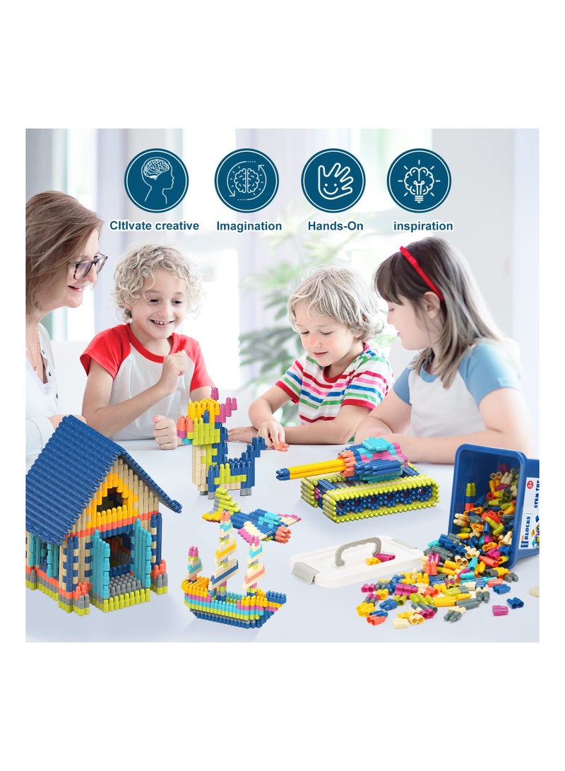 Kids Building Blocks, 320Pcs Set, Construction Toy Learning STEM Toys, 10 Colors, Educational Kit for Children, Ages 3+ - Image 2