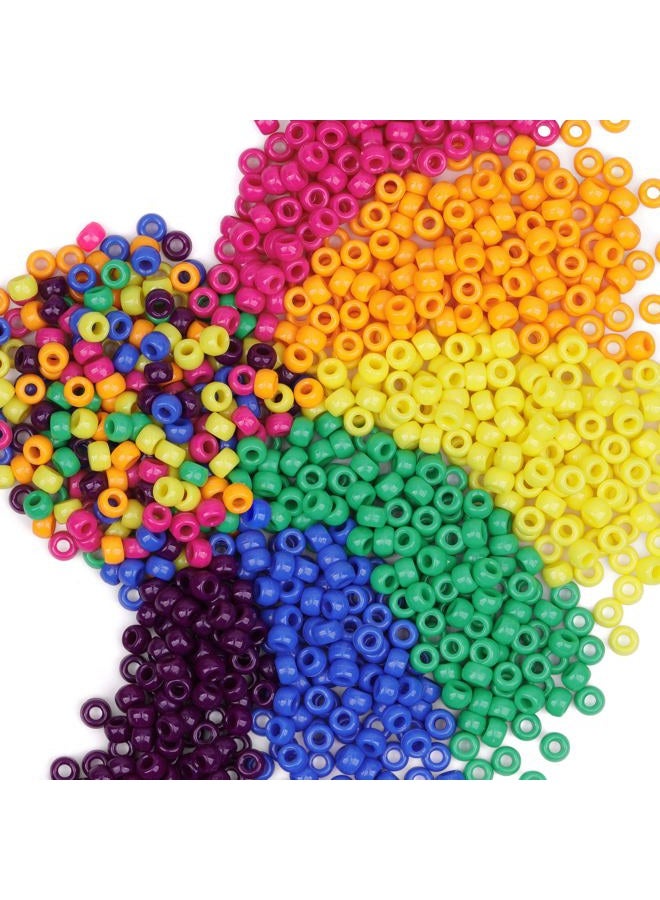 GMMA Colored Pony Beads for Friendship Bracelets 1000 Pcs 6x9mm Colourful Plastic Beads for Jewelry Making Thanksgiving Autumn Hair DIY Necklace Party Decoration Supplies - Image 1