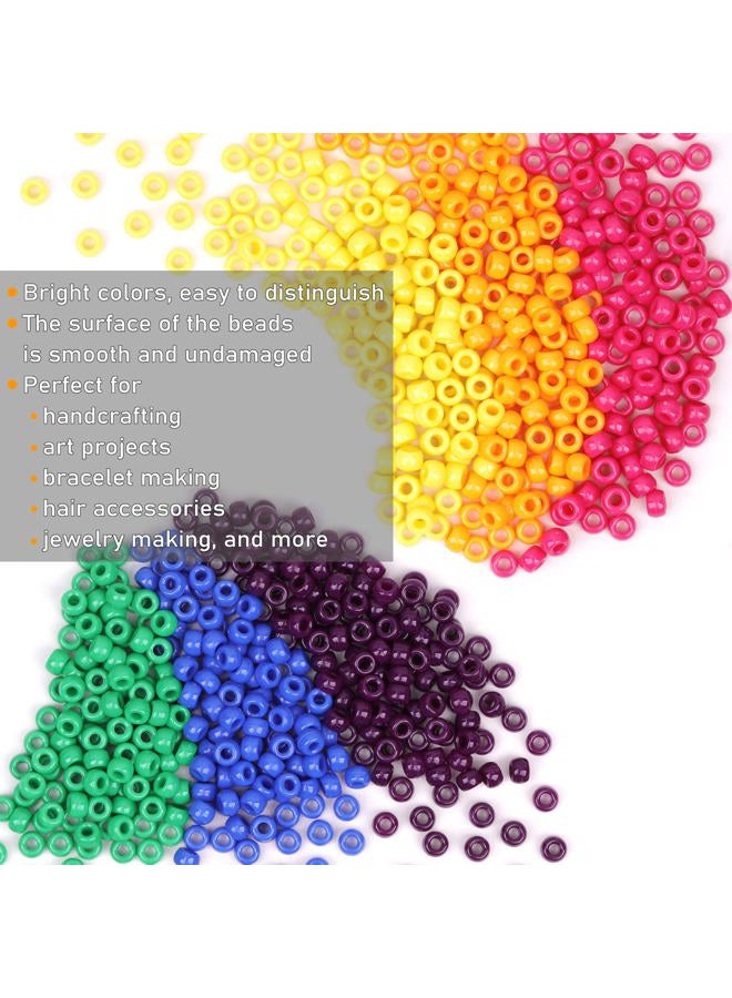 GMMA Colored Pony Beads for Friendship Bracelets 1000 Pcs 6x9mm Colourful Plastic Beads for Jewelry Making Thanksgiving Autumn Hair DIY Necklace Party Decoration Supplies - Image 2