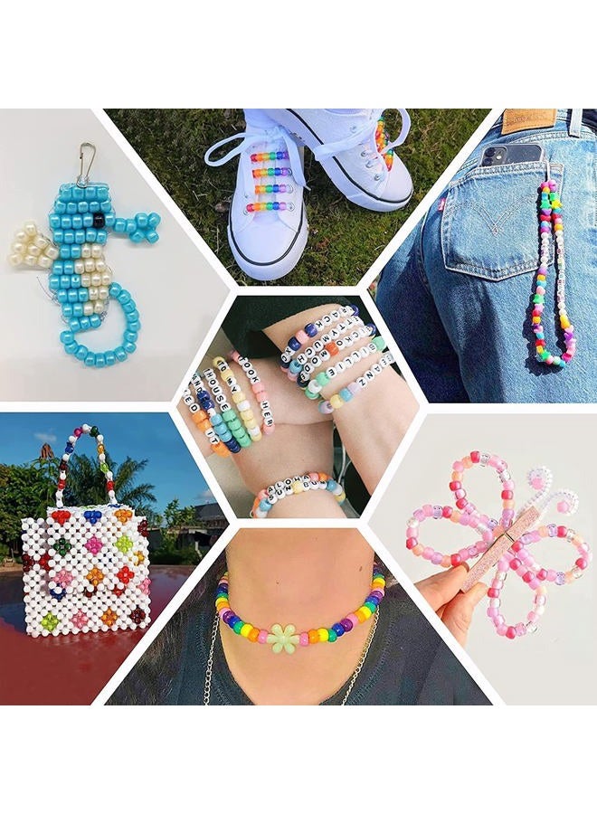 GMMA Colored Pony Beads for Friendship Bracelets 1000 Pcs 6x9mm Colourful Plastic Beads for Jewelry Making Thanksgiving Autumn Hair DIY Necklace Party Decoration Supplies - Image 5
